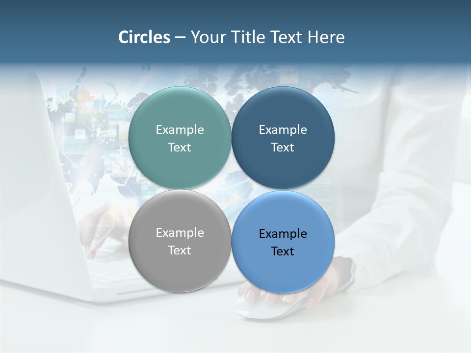 Button Laptop People PowerPoint Template