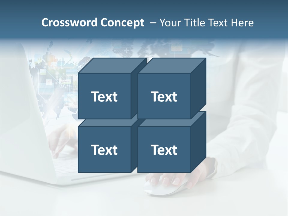 Button Laptop People PowerPoint Template