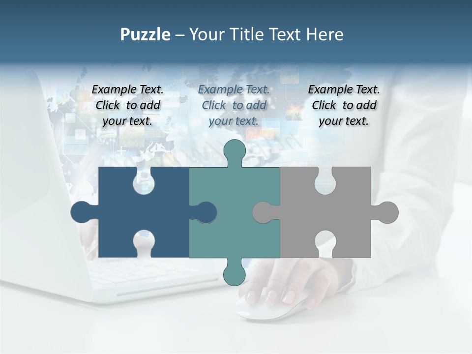 Button Laptop People PowerPoint Template