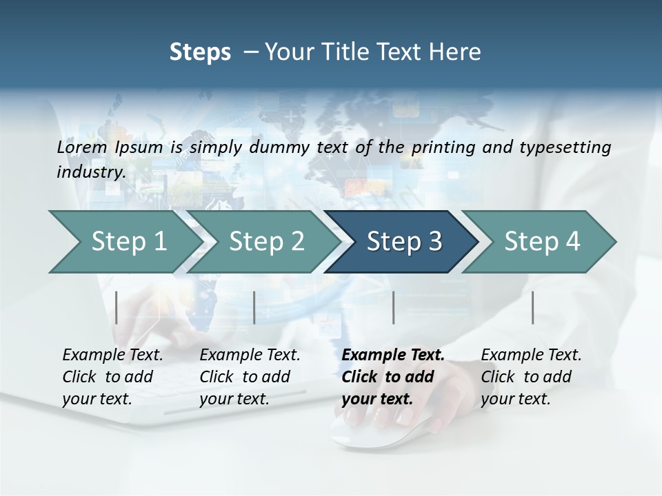 Button Laptop People PowerPoint Template