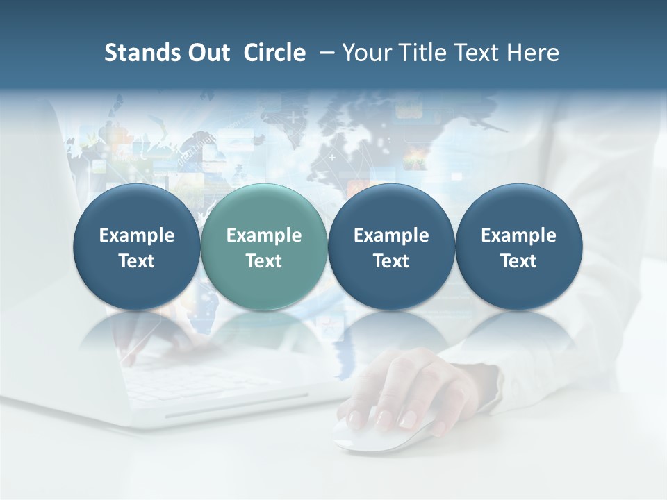 Button Laptop People PowerPoint Template