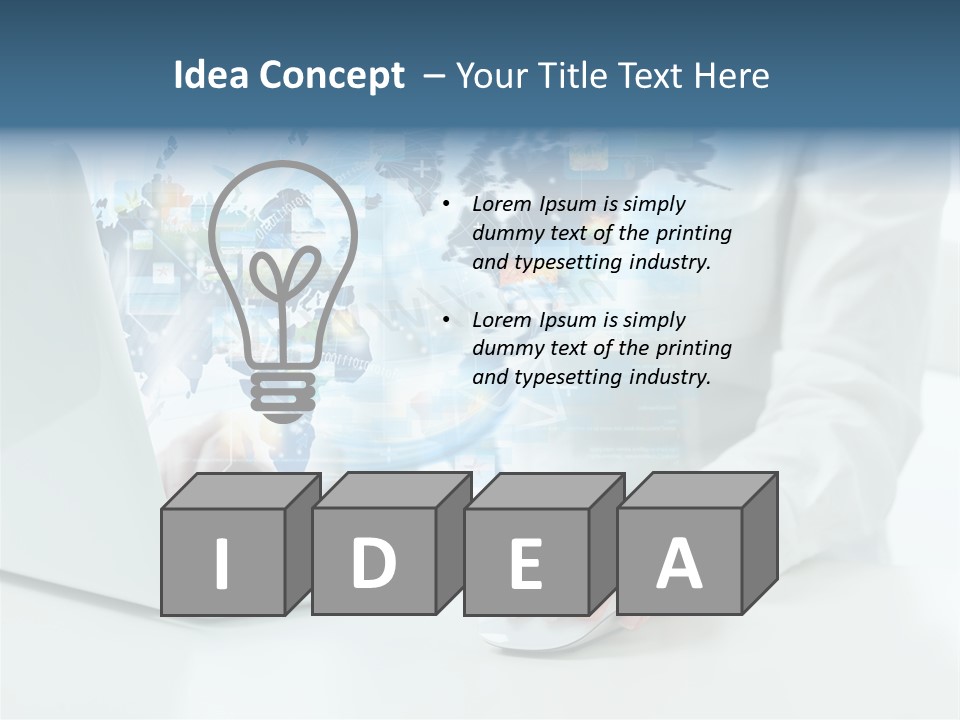 Button Laptop People PowerPoint Template