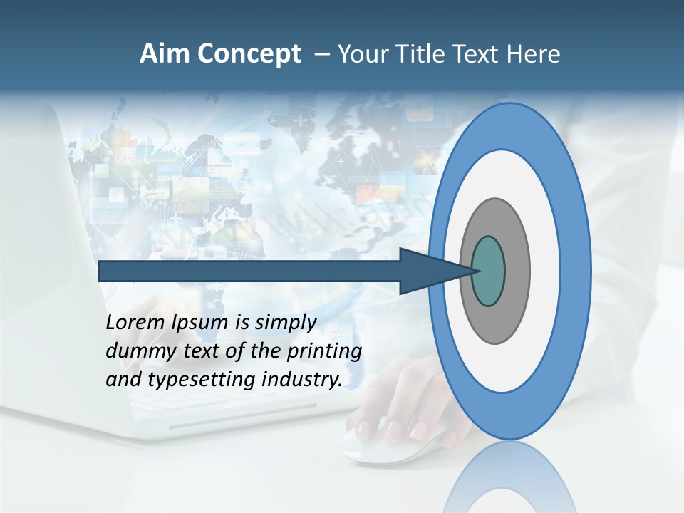 Button Laptop People PowerPoint Template