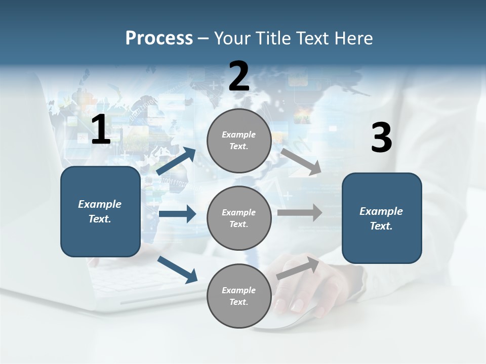 Button Laptop People PowerPoint Template