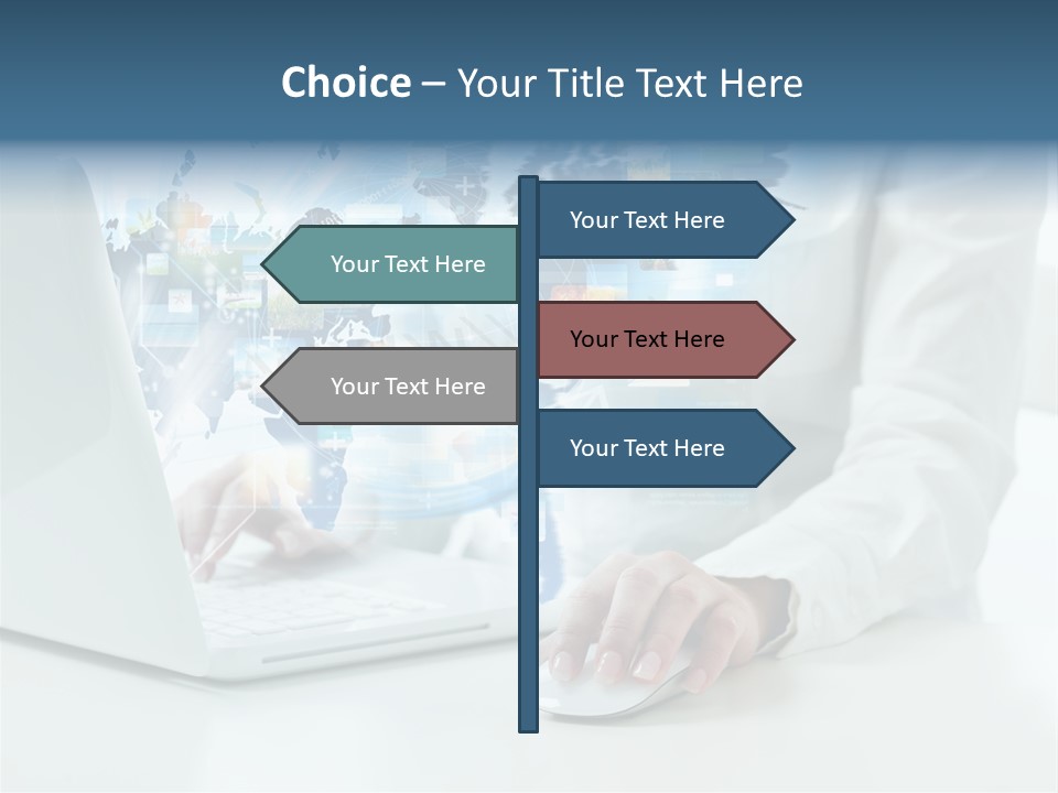 Button Laptop People PowerPoint Template