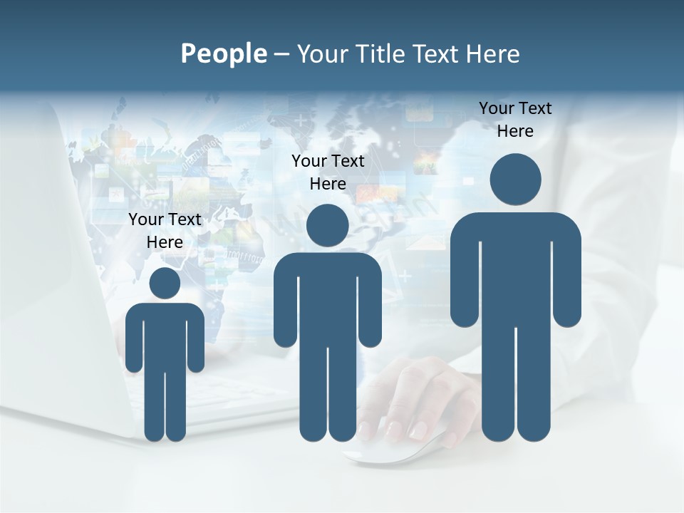 Button Laptop People PowerPoint Template