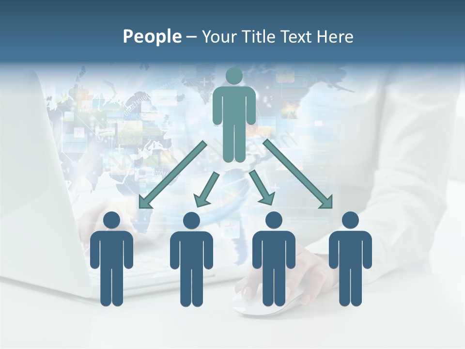 Button Laptop People PowerPoint Template