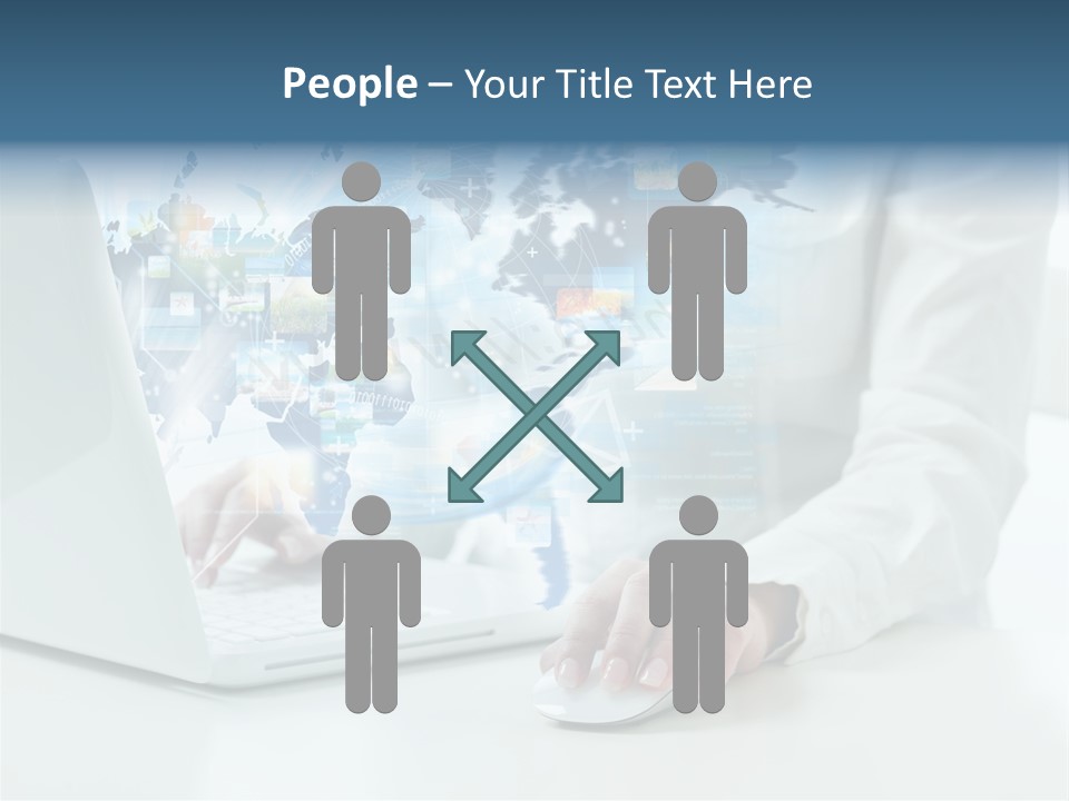 Button Laptop People PowerPoint Template