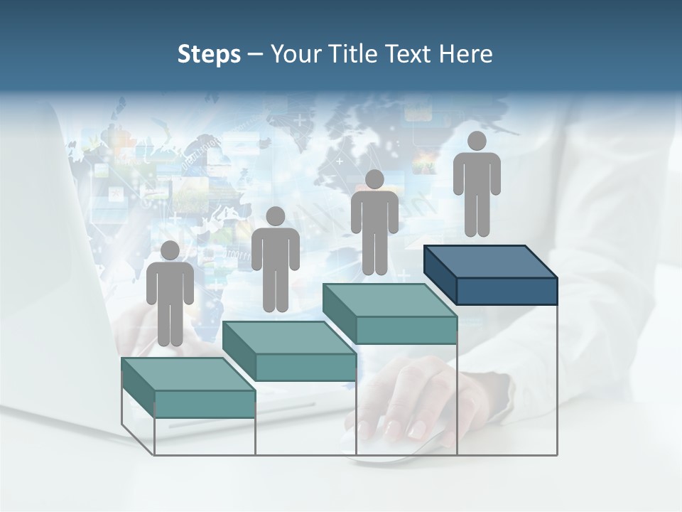 Button Laptop People PowerPoint Template