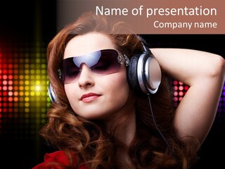 Young Club Girl PowerPoint Template