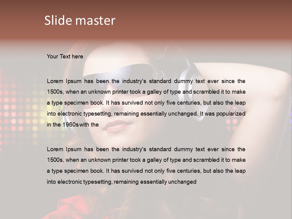 Young Club Girl PowerPoint Template