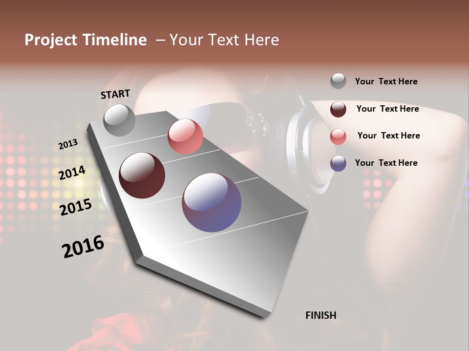 Young Club Girl PowerPoint Template