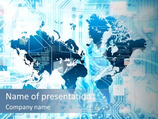 Globe Map Communications PowerPoint Template