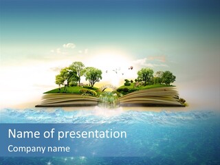 Beach Paper Birds PowerPoint Template