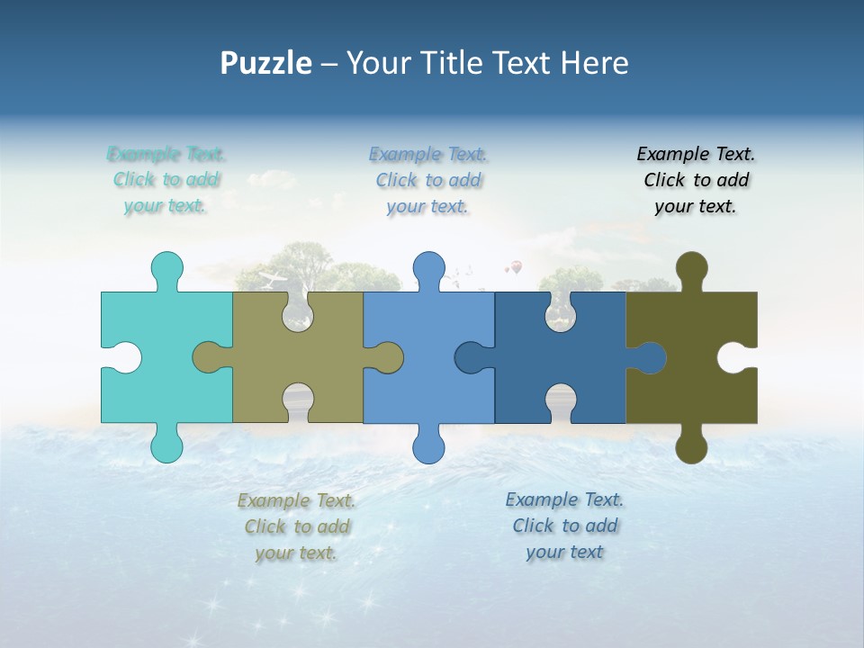 Beach Paper Birds PowerPoint Template