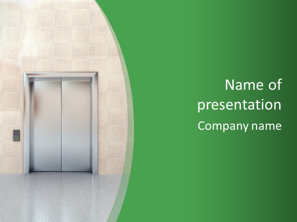 Lobby Metal Lift PowerPoint Template