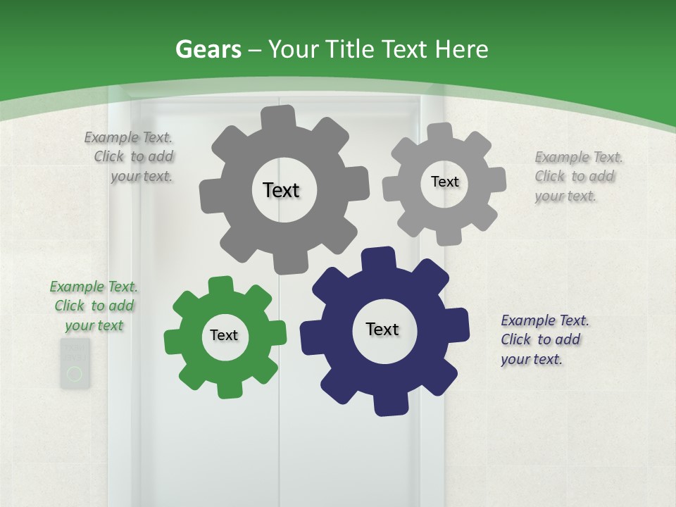 Lobby Metal Lift PowerPoint Template