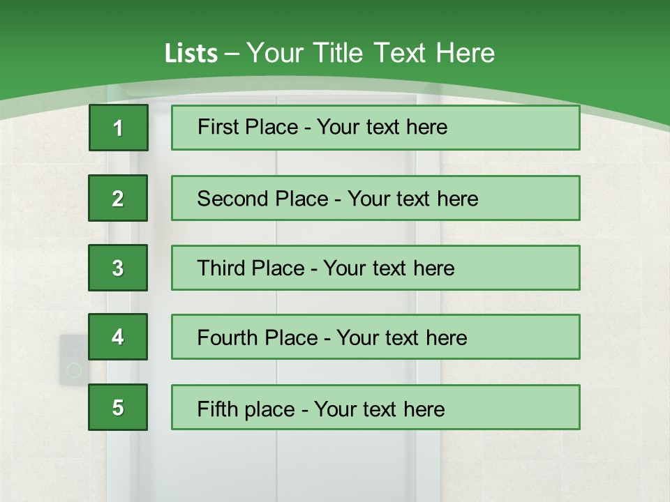 Lobby Metal Lift PowerPoint Template