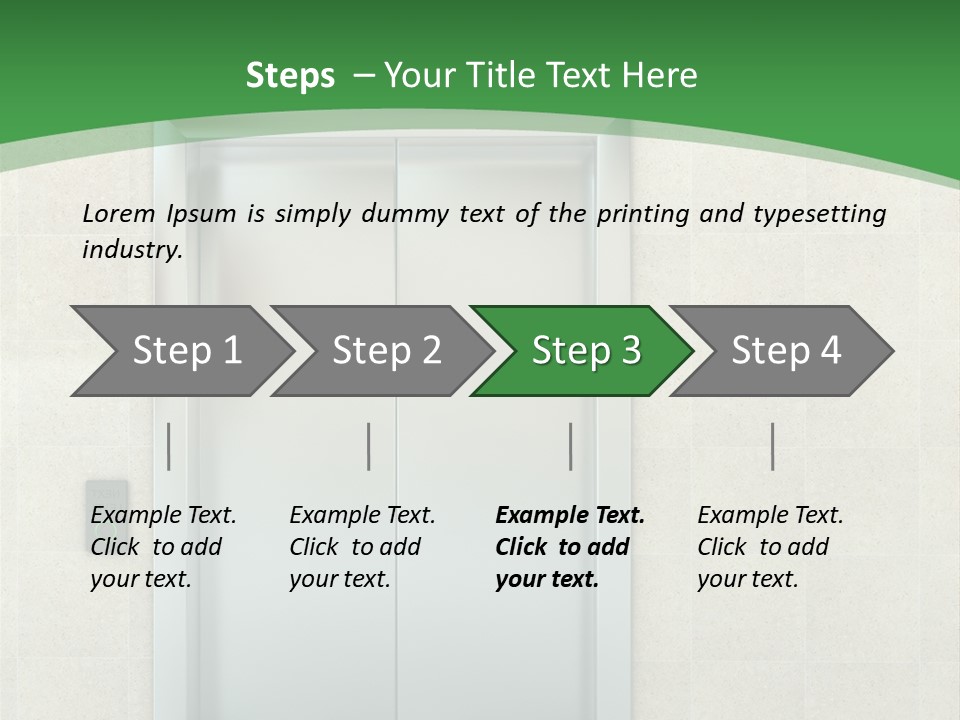 Lobby Metal Lift PowerPoint Template