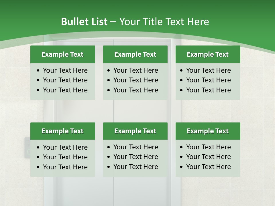 Lobby Metal Lift PowerPoint Template
