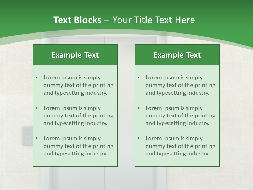 Lobby Metal Lift PowerPoint Template