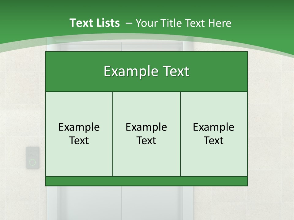 Lobby Metal Lift PowerPoint Template