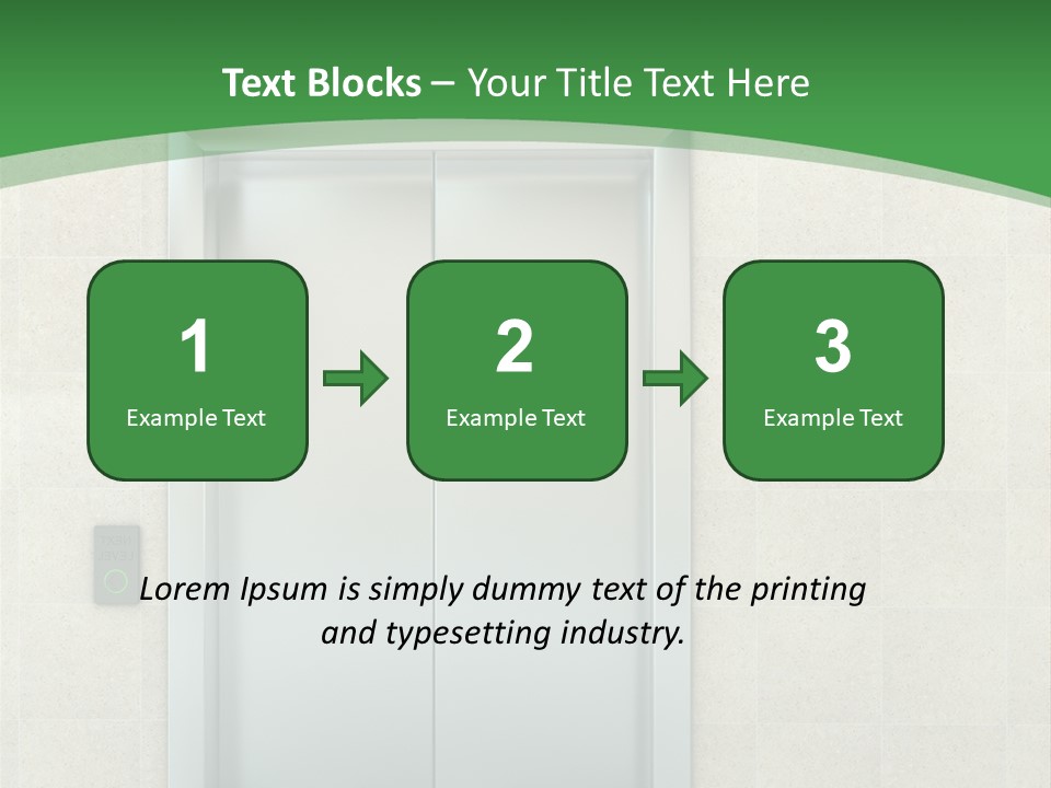 Lobby Metal Lift PowerPoint Template