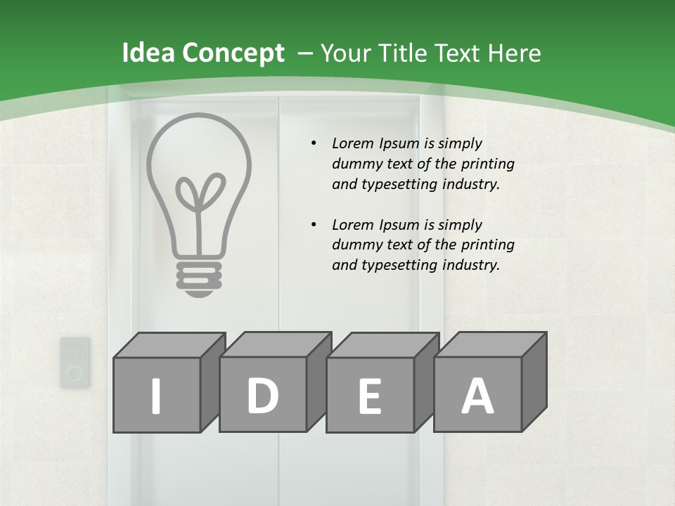 Lobby Metal Lift PowerPoint Template