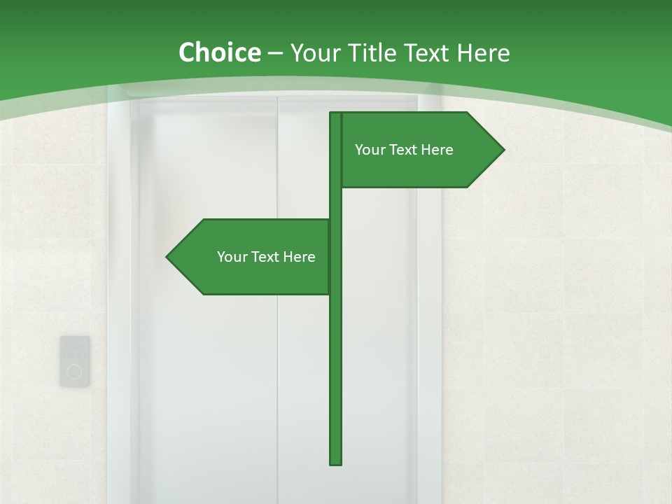 Lobby Metal Lift PowerPoint Template