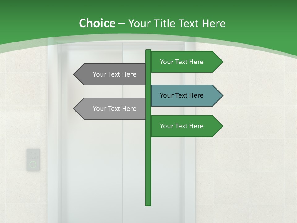 Lobby Metal Lift PowerPoint Template