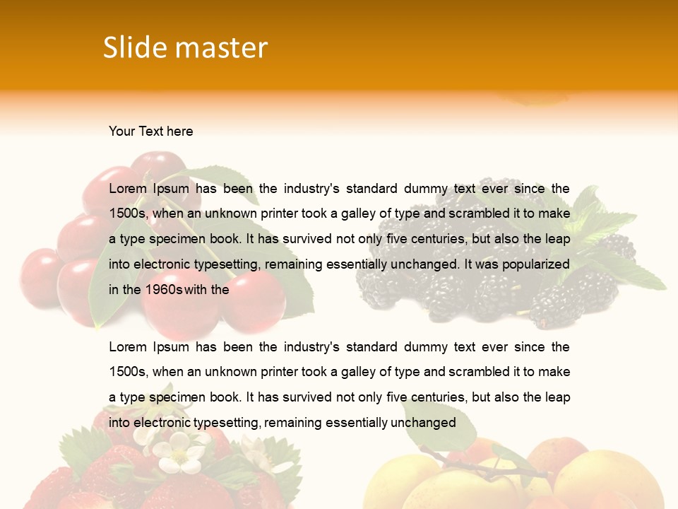 Raspberries White Isolated PowerPoint Template