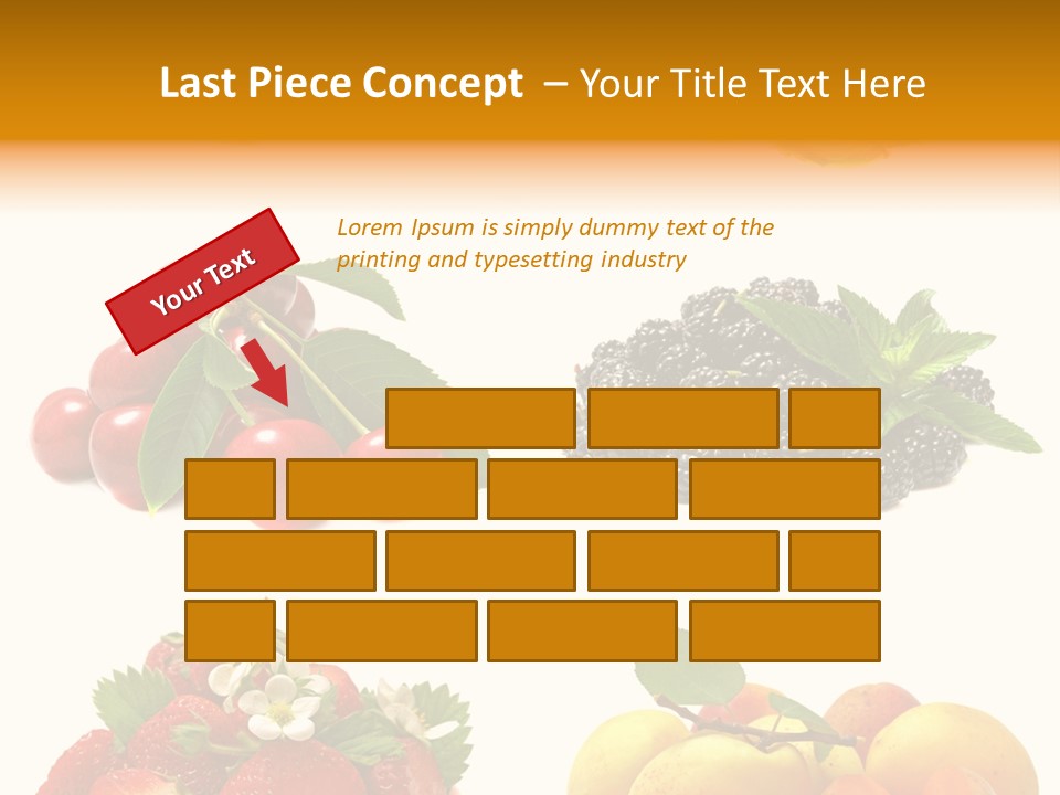 Raspberries White Isolated PowerPoint Template