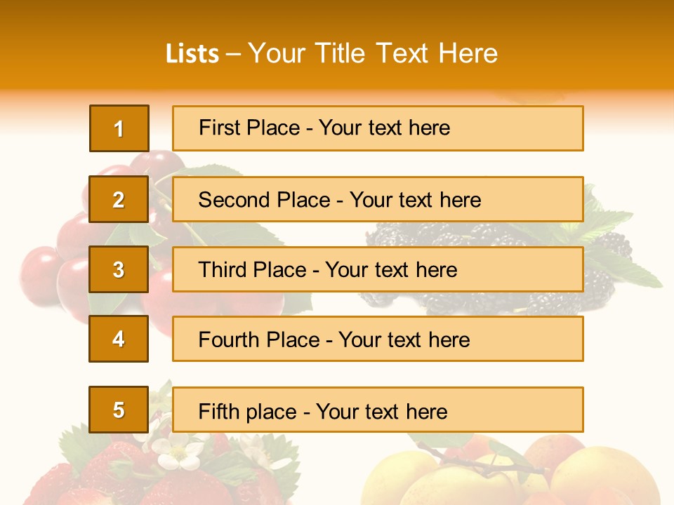 Raspberries White Isolated PowerPoint Template