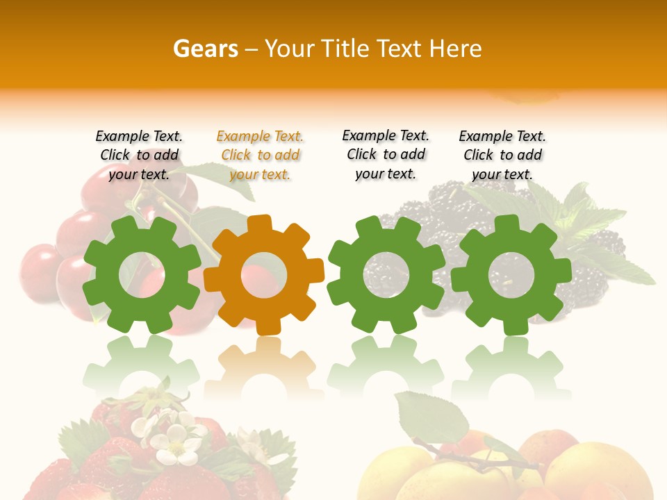 Raspberries White Isolated PowerPoint Template