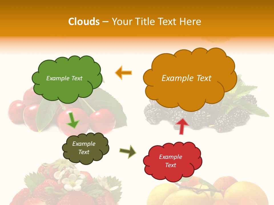 Raspberries White Isolated PowerPoint Template