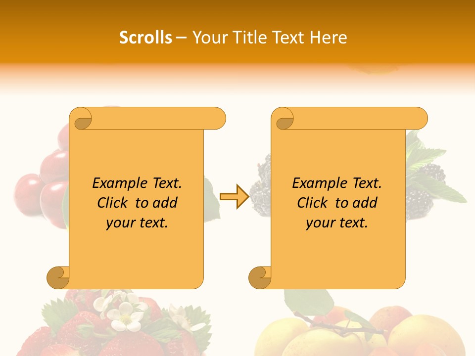 Raspberries White Isolated PowerPoint Template