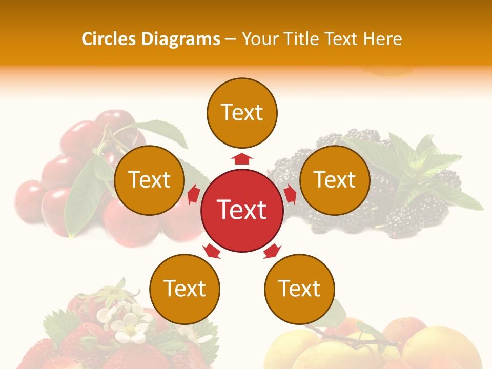 Raspberries White Isolated PowerPoint Template