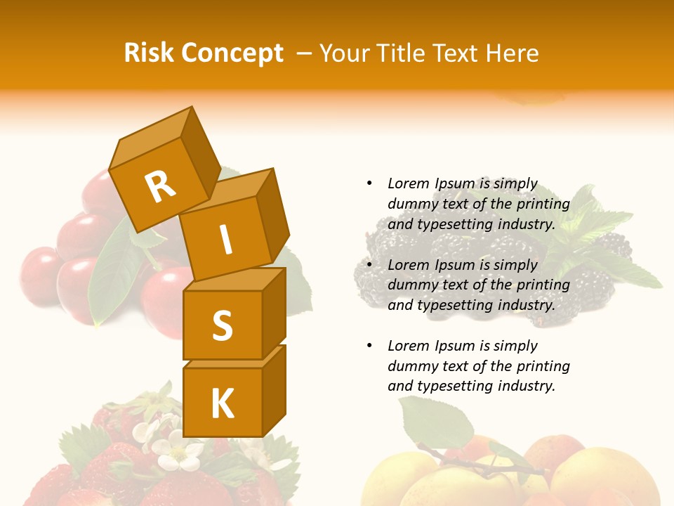 Raspberries White Isolated PowerPoint Template