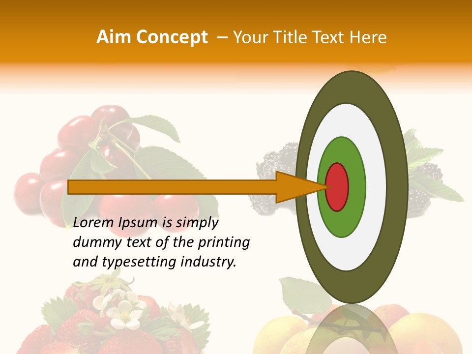 Raspberries White Isolated PowerPoint Template