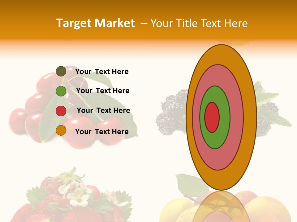 Raspberries White Isolated PowerPoint Template