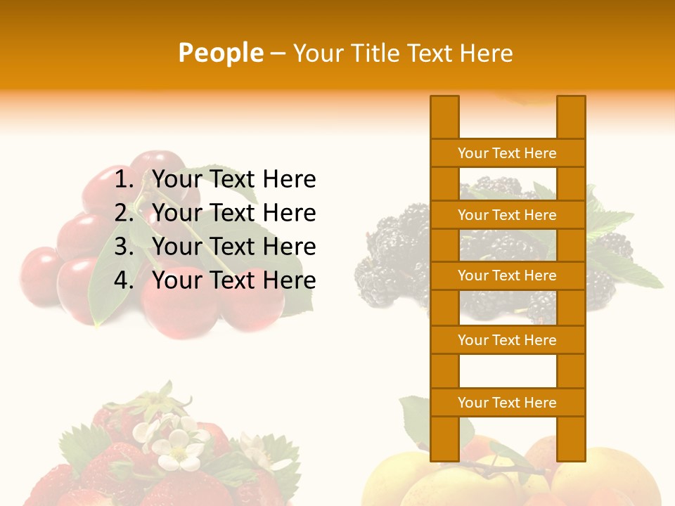 Raspberries White Isolated PowerPoint Template