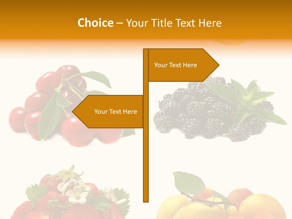 Raspberries White Isolated PowerPoint Template