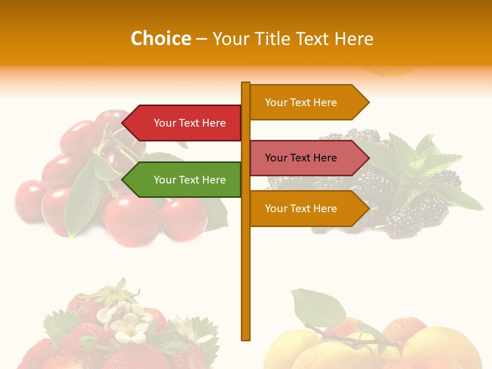 Raspberries White Isolated PowerPoint Template