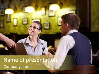 Waiter People Girl PowerPoint Template