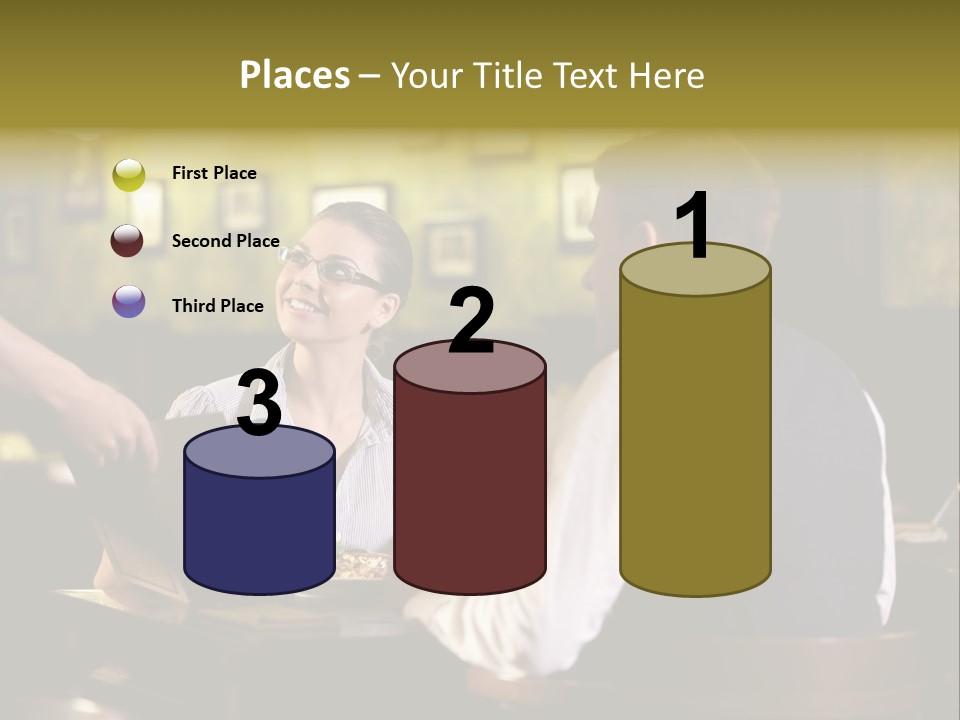 Waiter People Girl PowerPoint Template