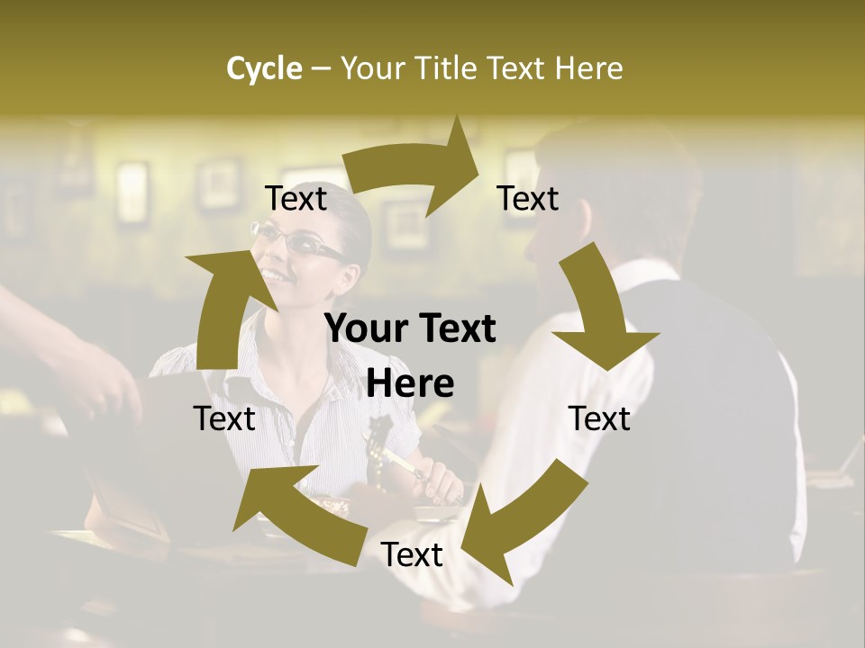 Waiter People Girl PowerPoint Template