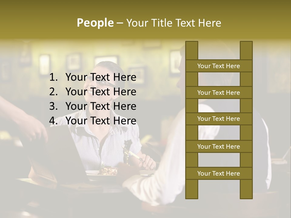 Waiter People Girl PowerPoint Template