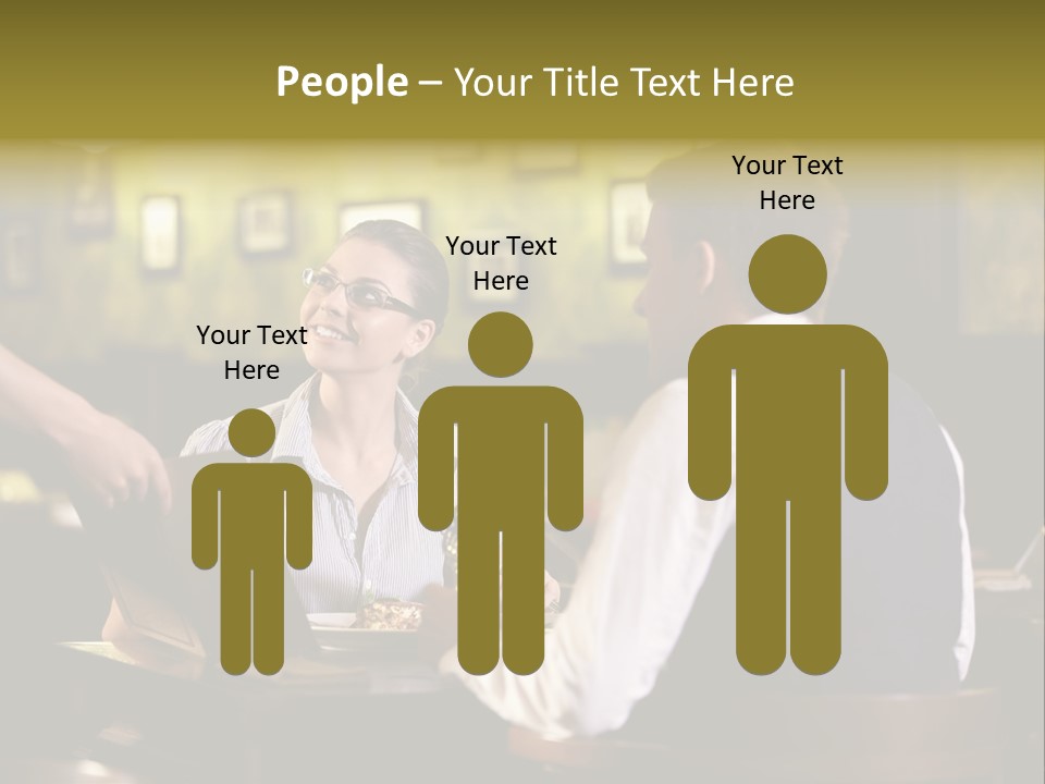 Waiter People Girl PowerPoint Template