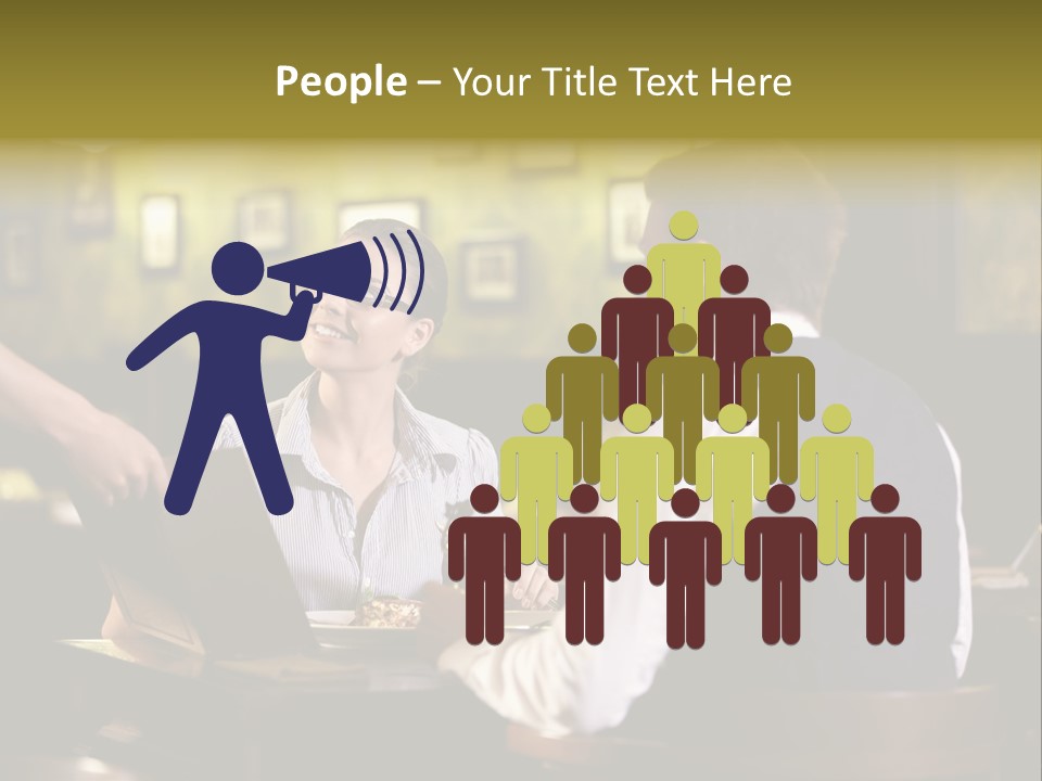 Waiter People Girl PowerPoint Template