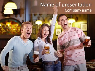 Group Restaurant Woman PowerPoint Template